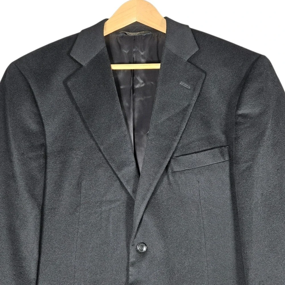 Pronto Uomo Couture Mens 42R Black Cashmere Blazer Sport Coat Jacket 2 Button